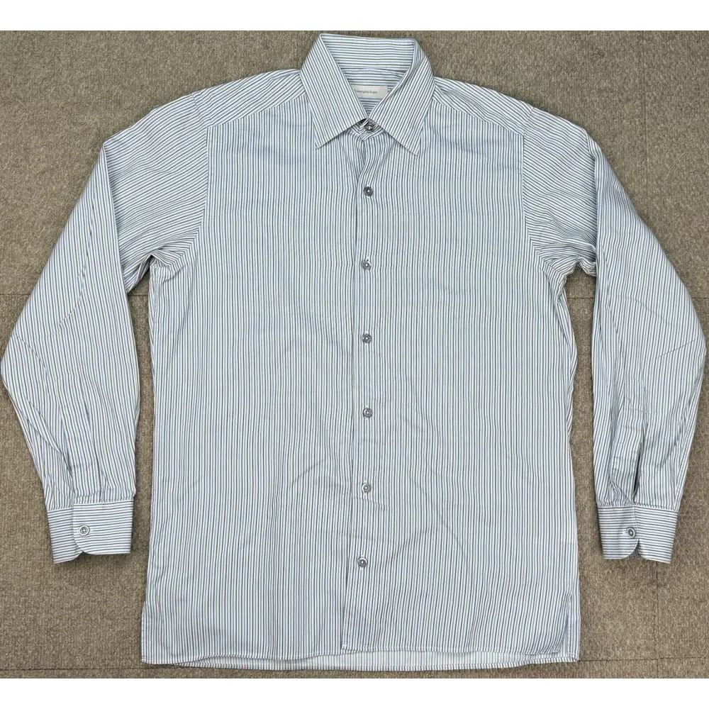 Ermenegildo Zegna Men's Striped Button Down Long Sleeve Dress Shirt Size‎ Medium